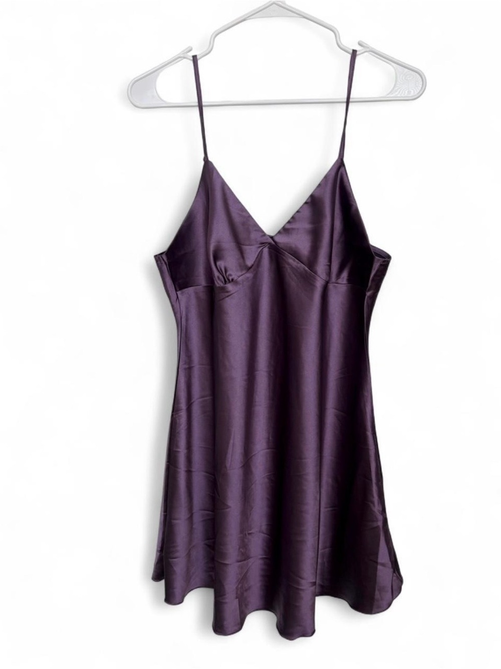 Women's Purple Satin Slip Dress Large Adjustable Evening Wear Y2K Date Night